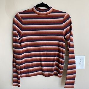 American Eagle striped mock neck shirt (M)